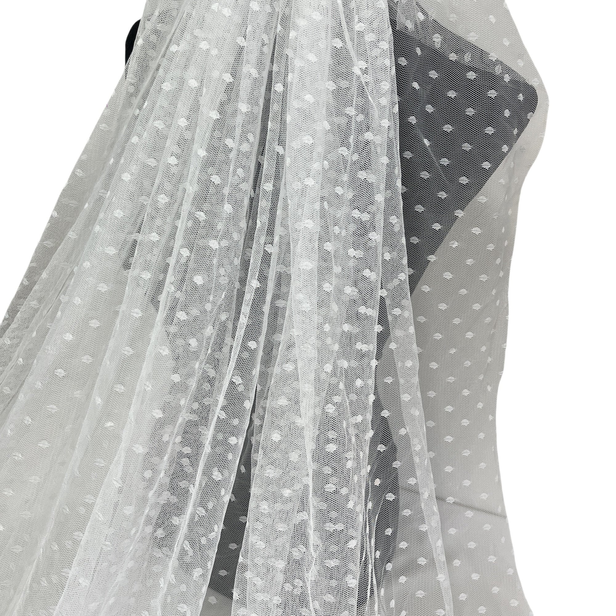 SOFT Polka Dotted Tulle Lace Fabric for Wedding Gowns, Tutu Dress