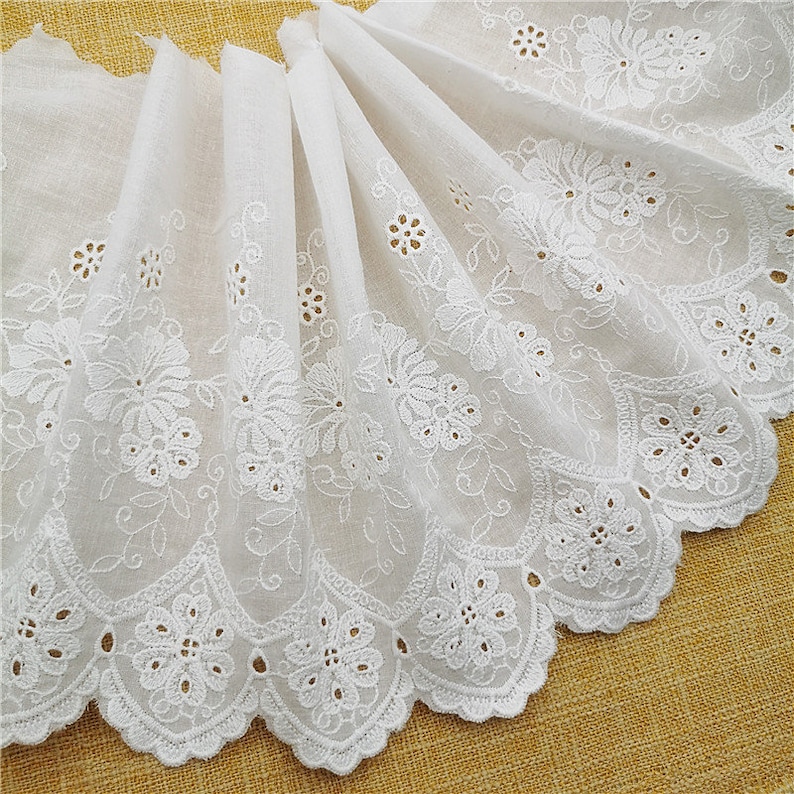 Chic Embroidery Flower Cotton Lace Trim in off White Eyelets - Etsy