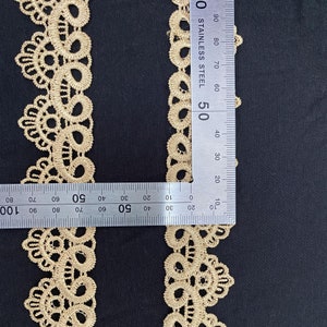 Vintage Style Gold Lace Trim, Scallop Borders Trim For Veil border, Birthday Headband, Cosplay, Princess Crown, DIY Crafts, Choker image 6