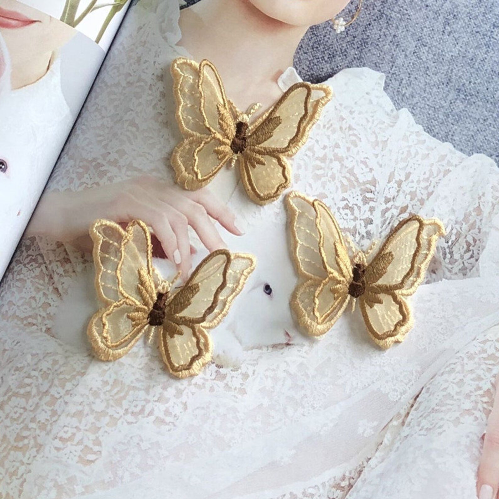 Fairy 3D Butterfly Applique Sew on Butterfly Organza Patch Etsy