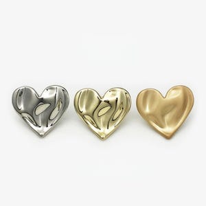 10 Pcs Solid Gold Heart Shape Sewing Buttons, Irregular Metal  Shank button, For Wedding Sewing Shirt, Blouse, Coat Sweater, Baby Sweater