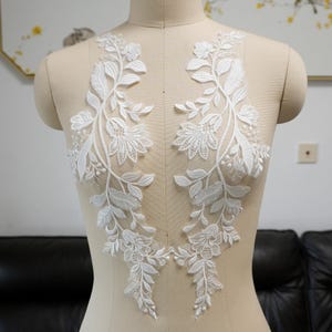 patch design for dress Beautiful Floral Motif Black Beaded Patch for Blazers/Gowns JHONEA ACCESSORIES
