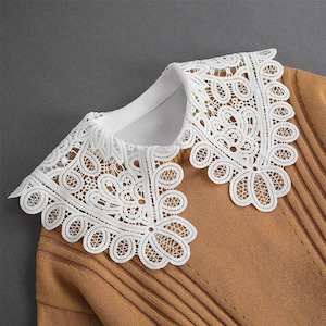 High Quality off White Lace Collar, Guipure Floral Polka Dots Lace ...