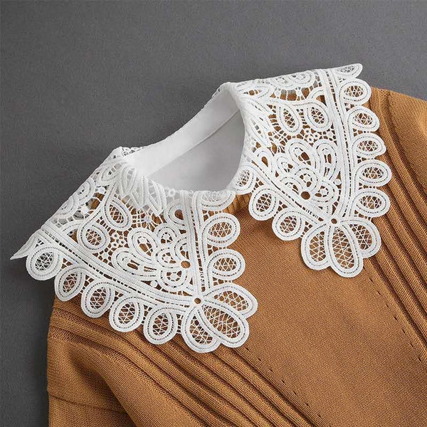 High Quality Off white lace Collar, Guipure floral Polka Dots lace Collar, Crochet Fake Lace Collar, Neckline For Sweater, Dress decor,1 pcs