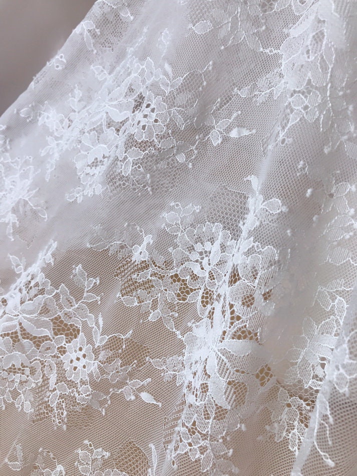 Soft Chantilly Lace Fabric off White Dress Fabric Eyelash | Etsy