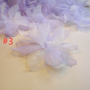 3D Organza lace Flower patch, Blue Ombre Bridal Flowers Applique For Millinery, DIY Craft, Brooch Design, Garter, Sash Belt #3 Light Lilac