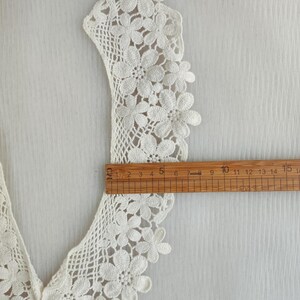 Cotton Collar, Beige Daisy Flower Collar, Collar Appliques, 1 Pair image 4