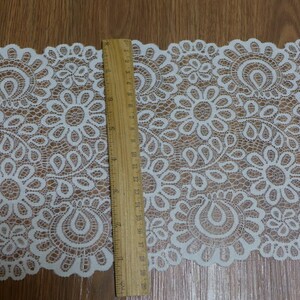 Stretch Lace Elastic Fabric Trim, Black Lace, Off white Stretch, Lace pour bandeaux, par 2 yards off white