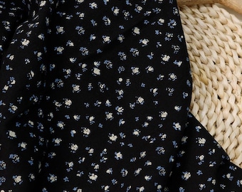 Blue Ditsy Floral Cotton Fabric, Premium Costume Twill Fabric, Fit For Children's Clothing, Pants, Dress, Top, Home Decor, By 1 Yard