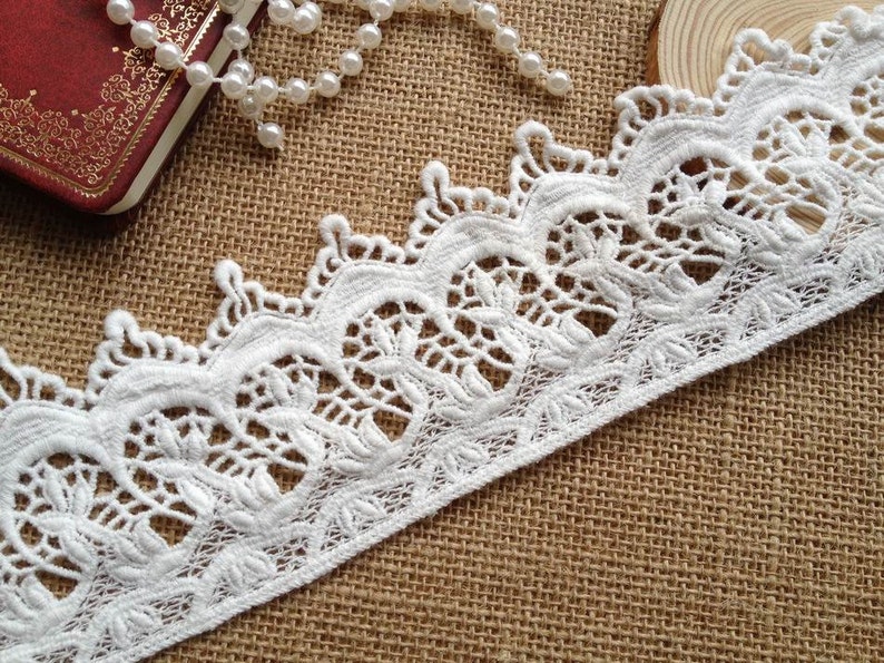 Cotton Fabric Lace Trim Vintage Lace Trim off White Floral Etsy