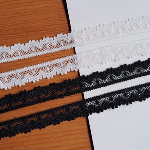 Narrow Cotton lace trim, scallop cotton Trim for Doll costume, Skirts, heirloom, Garment Sewing, Collar, cuff, 2 Yards