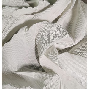 Stiff Ruffled fabric, Pleated Texture Bridal gown fabric For Houte Couture, Costume Design, Designer Fabric