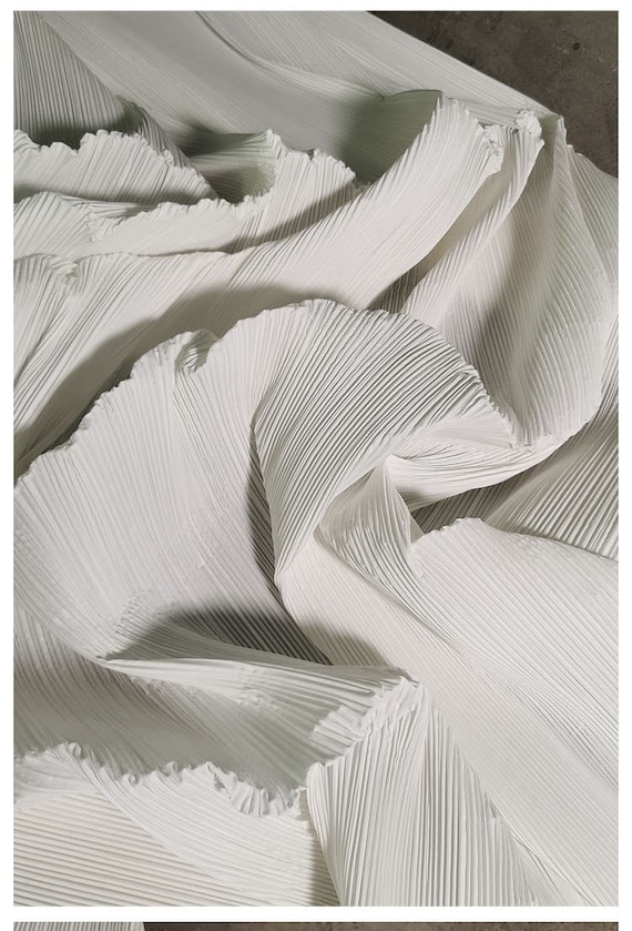 Stiff Ruffled Fabric Pleated Texture Bridal Gown Fabric for Etsy