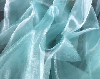 Aqua Shimmer Organza Lace Fabric, Gleam Sheer Fabric for Wedding Dress, Bow  Tie, Houte Couture, Photography, Dress Lining, by 1 Yard -  Singapore