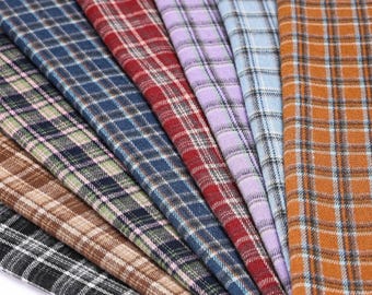 Klassischer karierter Baumwollstoff - Weinrot, Kaffeebraun, Marineblau, Rosa Karostoff - Herbst Wintermantel, Gitterkleid, Festival Dekor, Hose