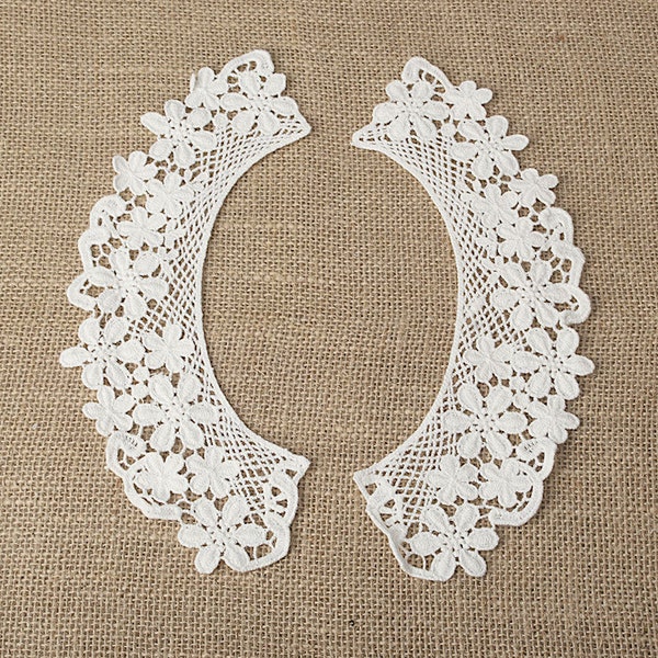 Premium Venice Lace Collar/ Off White Black collar/ Baby collar/ DIY/ Cherry Floral collar, Fake Neckline for summer dress, Sweater