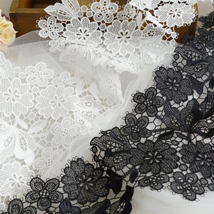 Venice Hollow Flowers Lace Trim, Polyester leaf lace trim for Sewing, Costume Design, Prom, Sash, Curtain, by 1 yard