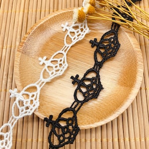 Venice Crochet Crown Lace Trim, Delicate Venice crown lace trim for Bridal Veil, Costumes, DIY Sewing Garment, Flower Girl, Garter, 14 yards