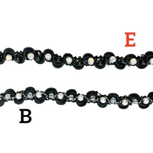 Delicate Acrylic Beads + Faux Pearls trim, Gold thread Bridal Trim, Pearl Beading Trim, 9 mm width, By 1 yard image 13