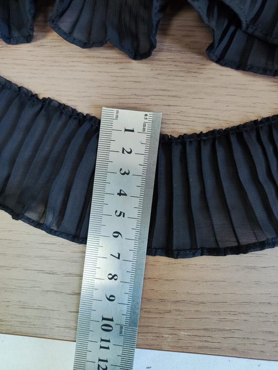 Encaje Negro Plegado / Ribete De Encaje Con Volantes Blanco Roto Para Vestido De Bebé, Cuello, Costura, Suministros Para Disfraces, Por 1 Yarda - México