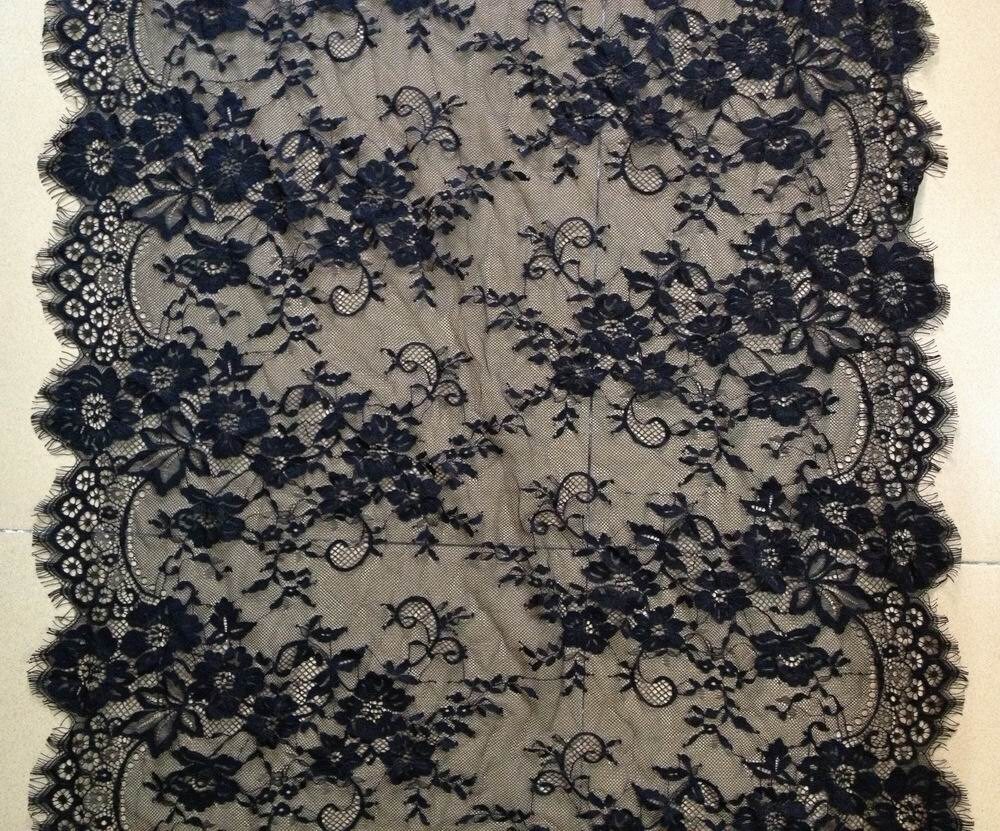3 Yards25.6 Wide Chantilly Lace Fabric Black Scalloped - Etsy