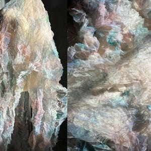 Tie-dye Orange Ruffled lace fabric, Irregular Pleated lace, Frill Fabric For  Couture garments, DIY projects, Fashion show