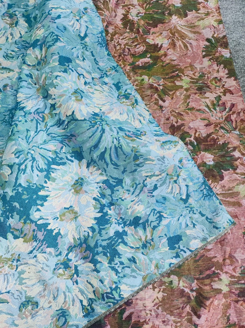 Vintage Floral Jacquard Fabric, Oil Painting Style Flower Venice Fabric, For Boho Dress, Cottagecore Clothing, Coat, Rug, DIY Bag Material image 7