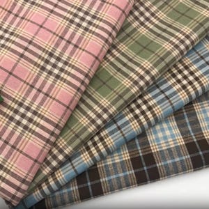 Rutigt bomullstyg i vintagestil, rutigt tyg för barnkläder, byxor, skjortor, plagg, hårrosett, bordslöpare, klädsel