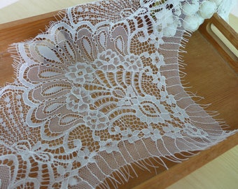 Beautiful Peacock Lace Chantilly Lace Trim in Off white Wedding Veils Lace Embellished Bridal Gowns, 3 yards