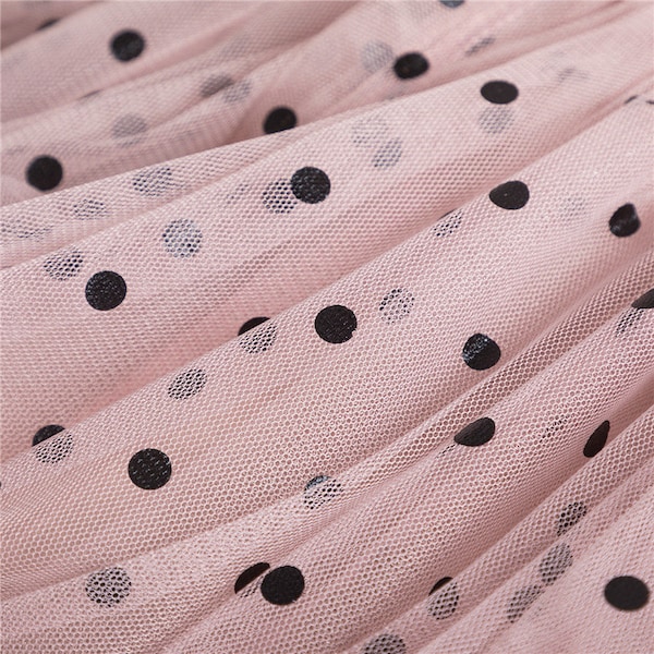 Soft Tulle Dotted Lace Fabric, 8mm Swiss Polka Dot, flocking dots lace For Weddings, Bridal dress, Girl dress, Bows, Tutu Dress