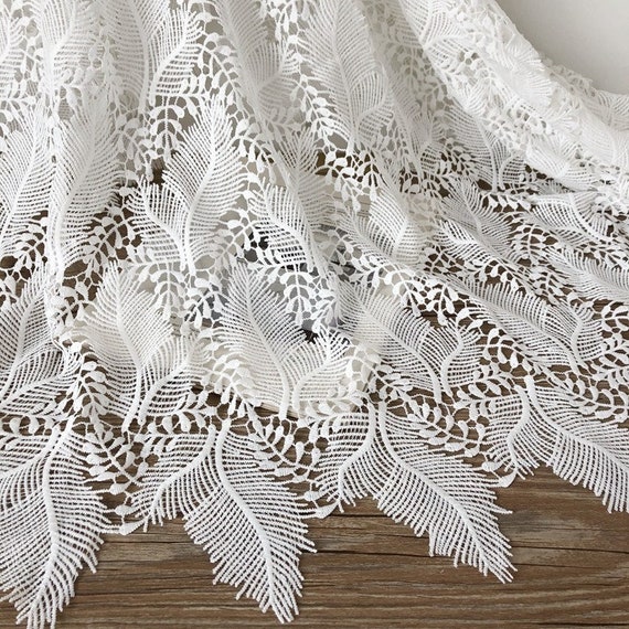 Delicate Leaf Fine Guipure Lace Trim Embroidered Leaf Tulle -  Norway