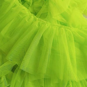 Single Layer Pleated Lace Trim, Ruffled Trim in Fluorescent Green For Doll Dress, Baby tutu, Costume Design, Cuff, Collar, By 2 yards
