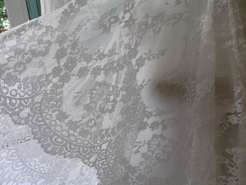 Off White Bridal Lace Fabric Gorgeous Evening Gown Fabric | Etsy