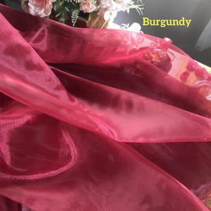Aqua Schimmer Organza spitze stoff, Glanz schiere stoff Für Hochzeitskleid, Fliege, Houte Couture, Fotografie, Kleid Futter, 1 Yard Burgundy