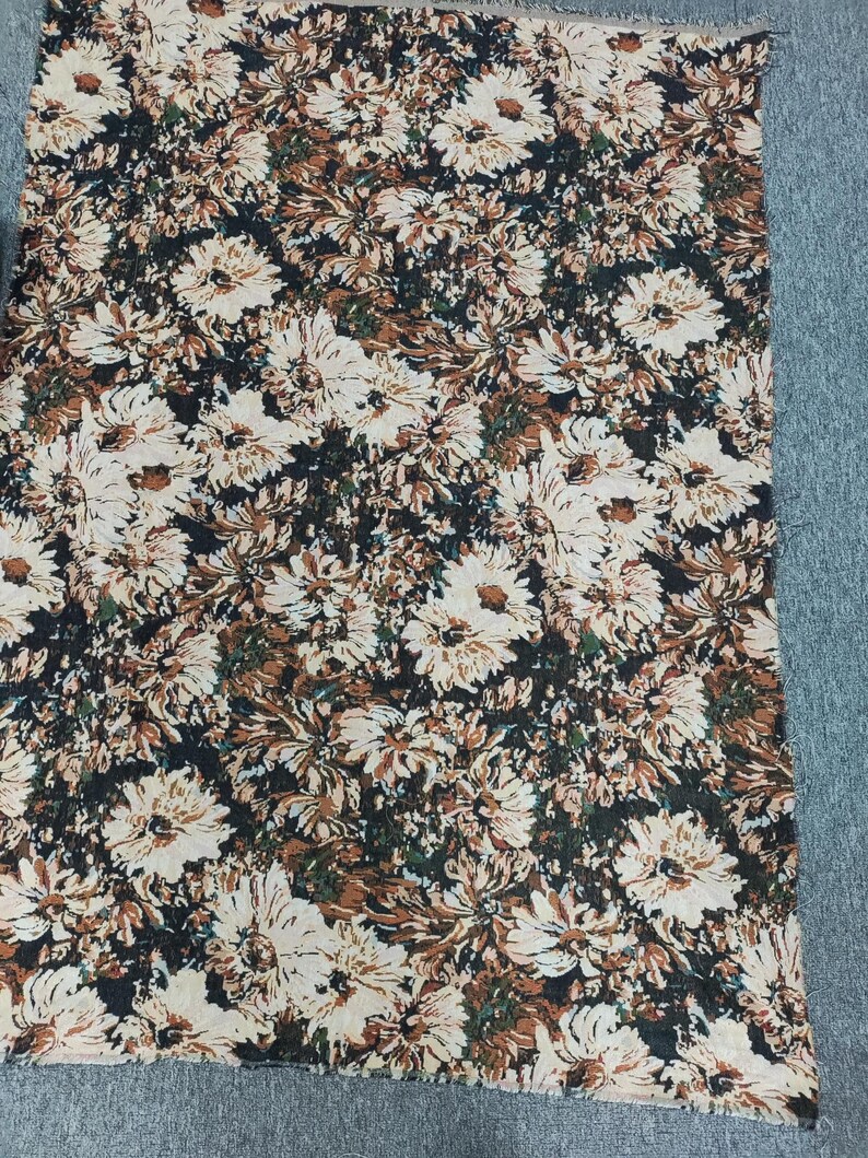 Vintage Floral Jacquard Fabric, Oil Painting Style Flower Venice Fabric, For Boho Dress, Cottagecore Clothing, Coat, Rug, DIY Bag Material image 20