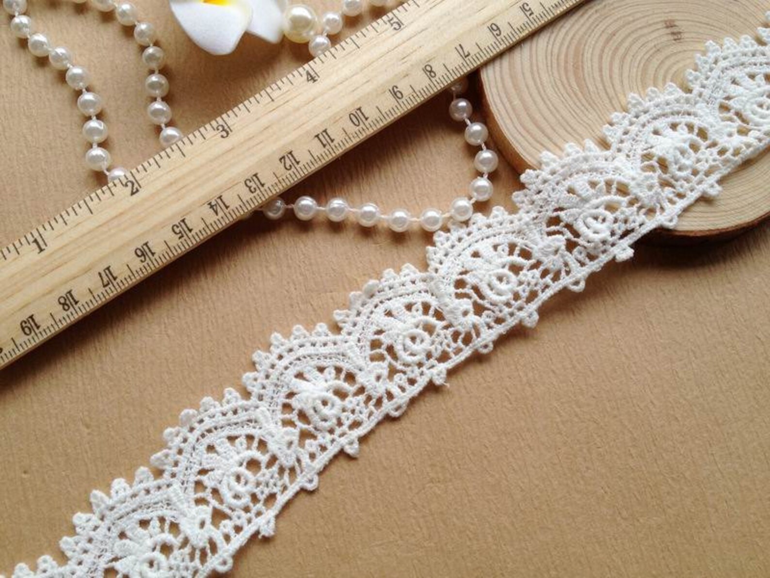 French Style Crochet Cotton Lace Ribbon off White Wedding Etsy