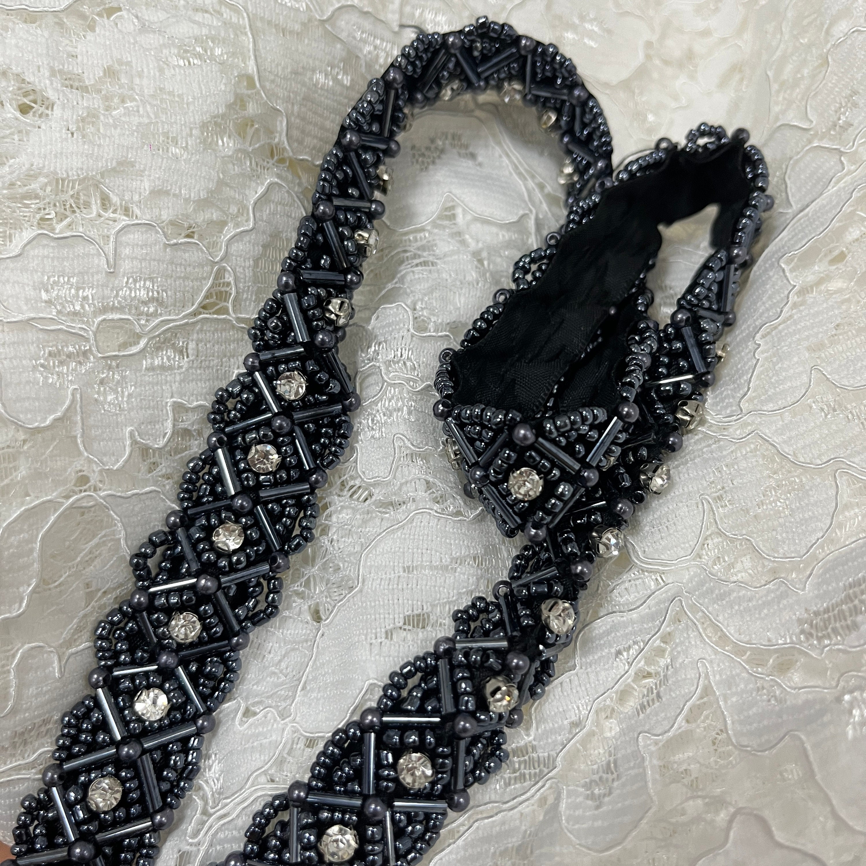 Rhinestones Beaded Ribbon Trim, Beading Bridal Sashes, Wedding Belt ...