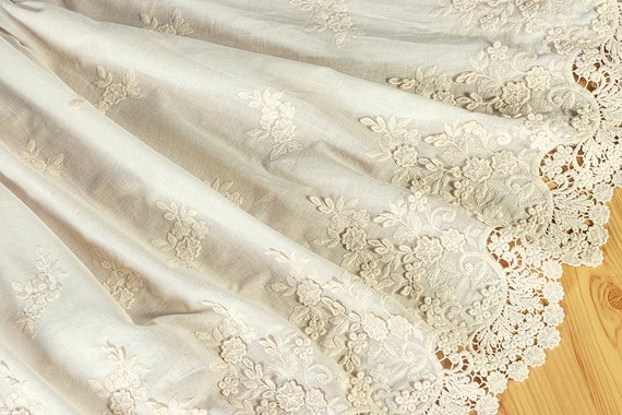 lace collar, Vintage 6 Two-Piece Floral Guipure Cotton Lace