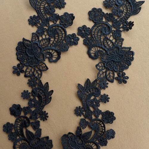 Black Lace Appliqueblack Venice Lace Applique Costume Design Etsy