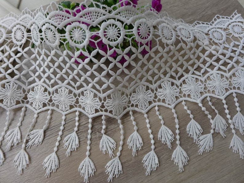 wedding lace supply flowers fringed fringe decoration lace Exquisite 3D white Venise fringed lace decoration