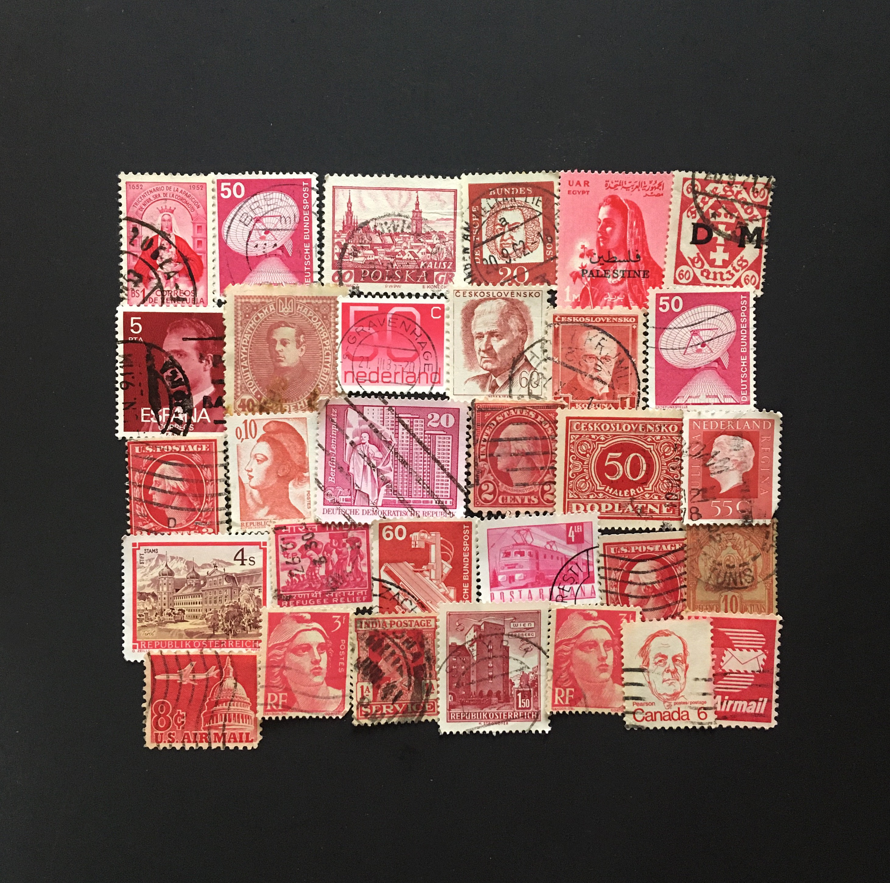 Pink vintage stamps 30 Etsy