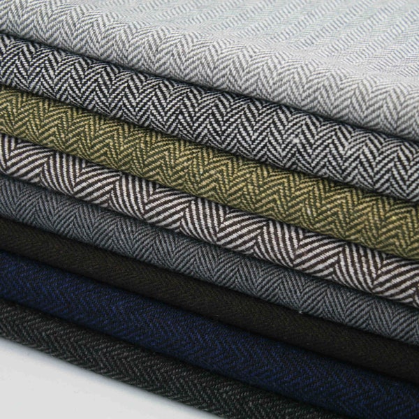 Herringbone Tweed Wool Blend Upholstery Fabric Sofa Cushion Chairs 1.5m Wide FREE SHIPPING
