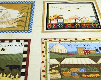 Market Fresh 100% Cotton Quilting Fabric Panel By Clothworks