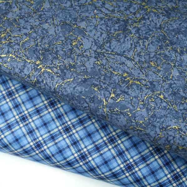 Verbindingsgaren Blauw 100% katoen Backing Quilting Kleding Ambachtelijke stof GRATIS VERZENDING