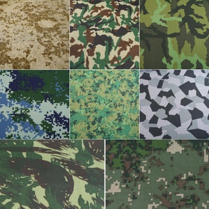 2M Military Camouflage Water Resistant Fabric medium thick 1.50m Wide FREE SHIPPING