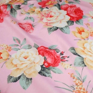 2M Pink Cabbage Floral 100% cotton Craft backing Bunting Quilting  63&quot; /160 cm width Free Shipping Sold by The Meter