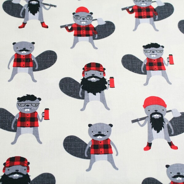 Fabric With Beavers on It Etsy