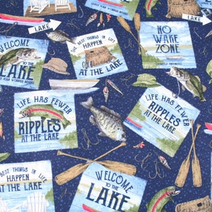 Riley Blake At the Lake Cotton Quilting Craft Fabric Free shipping