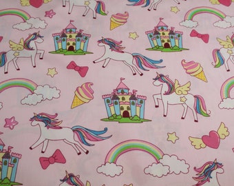 Unicorn Rainbow Children Craft Dress Clothes Backing Bunting Quilting Dress  63" /160 cm width