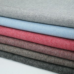 Herringbone Tweed 50% Wool Blend Soft Upholstery Sofa Cushion Chairs Coat Clothes width is 1.50m/59&quot; 8 Colours FREE SHIPPING